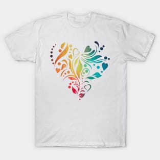 Rainbow heart flower T-Shirt